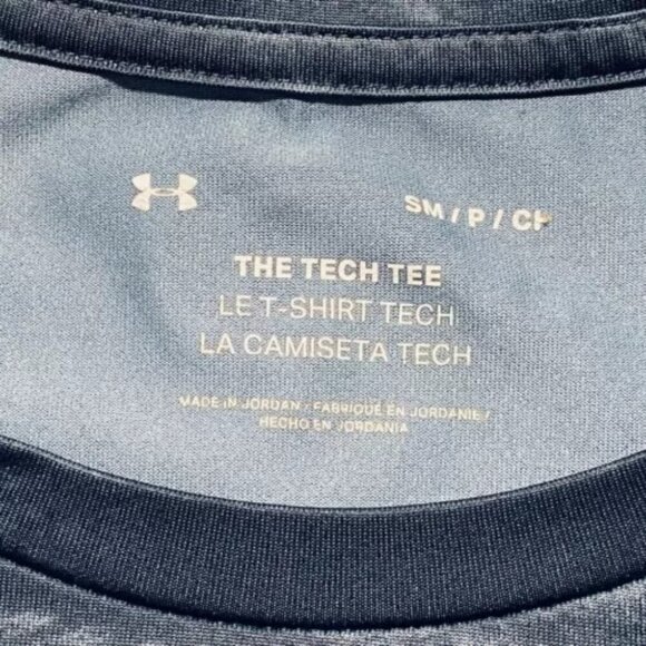 Under Armour Tech Tee Adult Small Multi Blue Design UA Short Sleeve Activewear - Picture 9 of 10